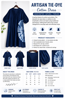 Vente en gros de robes midi bohèmes pour femmes, en coton bleu indigo uni, écologiques, simples, à col en V et manches longues, pour l'été et la plage