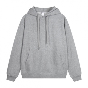 Sudadera con Capucha Extra Grande para Hombre, de Felpa, Color Marrón Sólido, de Algodón, Informal, para Otoño - Product Image 3