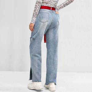 Pantalones Cargo de Mezclilla para Mujer, Estilo Urbano, con Logotipo Personalizado, Jeans Pintados, OEM, ODM, Venta al Por Mayor, Prendas Premium, Diseño Personalizado, Impresión en Poliéster - Product Image 6