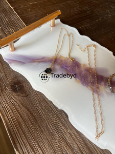 Bandeja de Servicio Moderna de Resina Premium, Móvil, Elegante y Hecha a Mano para Mesa de Centro o Comedor, Tradebyd - Product Image 5