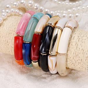 Bracelet en résine fait main pour femmes, bijoux tendance, accessoires de mode, vente en gros - Product Image 1