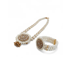 Classical Geometric Natural Pearl Beaded <b>Rope</b> <b>Chain</b> Hand-made Moti Mala Necklace Wedding Unisex Fashion Jewelry - Product Image 5