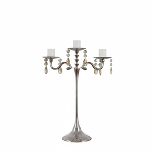 Luxury Design Metal Nickel Plated Candelabra Hot Selling Party Floor or Table Centerpiece Decor Eco-friendly tealight Holders - Product Image 1