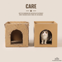 Maison à gratter pour chat en carton 2-en-1