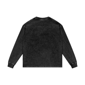 เสื้อสเวตเชิ้ตผู้ชายลายเรียบแบบฟอกสี ทรงหลวม คอวี แขนยาว คอริบบ์ ผ้าหนา ใส่สบาย เหมาะสำหรับฤดูใบไม้ร่วงและฤดูหนาว - Product Image 5