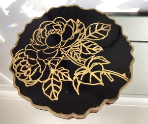 Resin Coaster <b>Round</b> in for Gifting Size Wooden Customized Mother of Pearl Coaster Set Custom Resin Coasters Personalized - Product Image 2