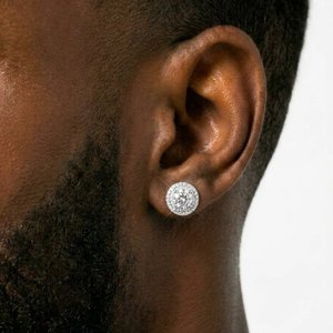925 Sterling Silver Moissanite Freshwater Pearl Hip Hop Stud Earrings Luxury Designer Jewelry High Shine Elegant Sparkling Party - Product Image 1