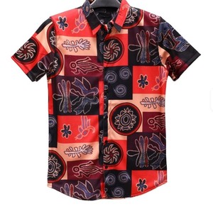 เสื้อเชิ้ตลำลองแขนสั้นพิมพ์ลายดอกไม้สำหรับเด็กผู้ชาย ปกคอปก ผ้าทอทรงปกติ - Product Image 6