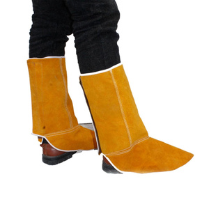 Heat and Abrasion Resistant Full Coverage Cowhide Split Leather Welding <b>Boot</b> <b>Covers</b> Protector Shoe <b>Covers</b> for Welders Clothing - Product Image 6