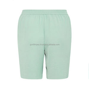 Short d'été 100% coton pour femmes de qualité supérieure décontracté taille haute respirant conception unie avec décoration élégante en fourrure d'arc personnalisable - Product Image 2