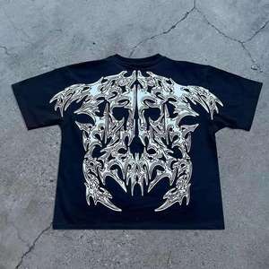 Camiseta al por mayor de algodón de alta calidad con estampado completo de pulpo alienígena y diamantes, de manga corta, informal, para hombre. - Product Image 4