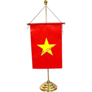 Bandera de Escritorio de Vietnam, Roja con Estrella Amarilla, Material de Poliéster, Diseño Duradero para Exhibición en Interiores - Product Image 1