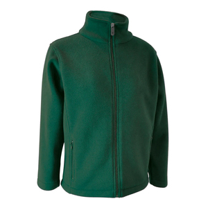 Unisex <b>Navy</b> Blue <b>Fleece</b> Zip-Up Jacket Regular Fit Stand Collar Windproof Casual Winter Wear - Product Image 2