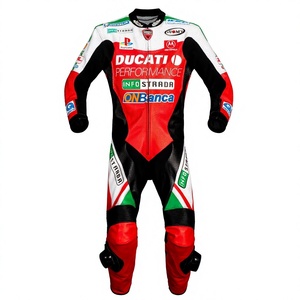 Traje de Carreras Troy Bayliss WSBK Ducati 1 Pieza de Cuero Vacuno/Canguro para Moto de Pista/Conducción/Monos de Moto para Motociclistas Profesionales - Product Image 1