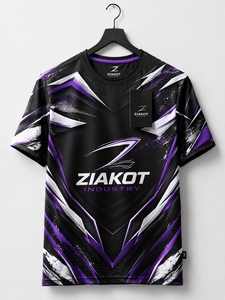 เสื้อยืด ZIAKOT ดีไซน์ใหม่สำหรับผู้ชาย สีฟ้าอ่อน-ขาว ลายพิมพ์ 3 มิติ แบบนามธรรม ลายเส้นแปรง  สำหรับการแสดง - Product Image 2