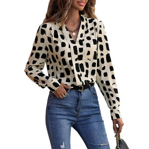 Ropa para mujer, blusas estampadas, blusas de moda informales de manga larga para oficina, camisas de trabajo para mujer, nuevas blusas de moda - Product Image 5