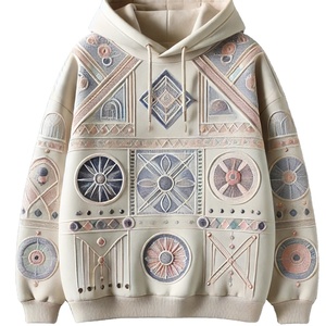 เสื้อมีฮู้ดปักสำหรับผู้ชายและผู้หญิงผ้านุ่มสบายพร้อมรายละเอียดแบบปักได้ - Product Image 1