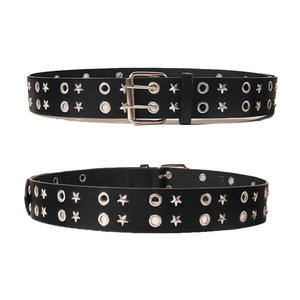 Cinturón Clásico Vintage de Cuero PU Negro Estilo Punk para Mujer, Cinturones Vaqueros con Remaches Cuadrados en Forma de Estrella para Hombre y Mujer - Product Image 6