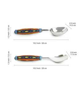 Stainless Steel Spoon Unique Style Hotel Wedding Metal Dinner Spoon Cooking Spoon Design Kitchen <b>Serving</b> Resin Spoon Salad Spoon - Product Image 3