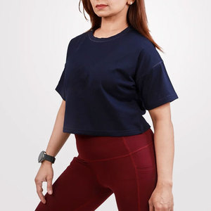 T-shirt court ample à col rond pour femme, coupe carrée, tendance, idéal pour la gym et les activités de plein air, grande taille, unisexe, confortable, tee-shirt athlétique - Product Image 6