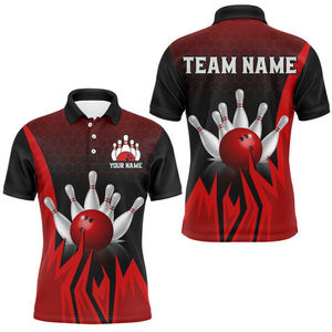 Wholesale Hot Sale Custom Printed Sublimated Reversible Plus Size Waterproof 100% Polyester Short Sleeve <b>Bowling</b> Polo Shirt - Product Image 1