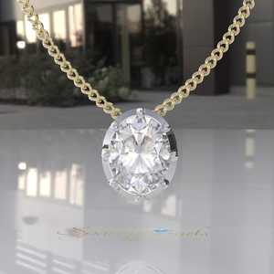 Collier pendentif en moissanite à taille octogonale géométrique, style géorgien, en or massif 14 carats plaqué rhodium, pour événements chrétiens - Product Image 3