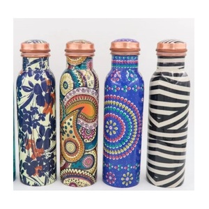 Bouteille en cuivre émaillée pour boisson, avec motif floral, pour jus de mangue et citron, idéale pour le lait - Product Image 5