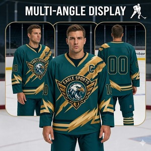 Maillot de hockey sur glace sublimé, uniforme d'équipe, vente en gros, patch brodé personnalisé, maillot de hockey surdimensionné pour hommes - Product Image 2