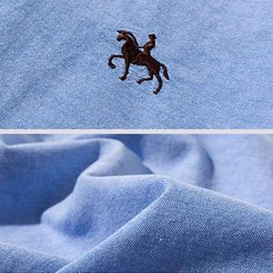 Nueva Camisa Oxford de Manga Corta para Hombre, Formal, 100% Algodón, Lisa, con Bolsillo Bordado, Corte Regular, Botones de Cuerno, Transpirable, para Verano - Product Image 6