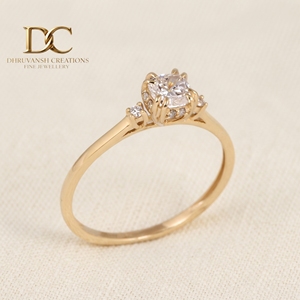 Anillo de Compromiso con Diamante Cultivado en Laboratorio, Certificado IGI, Banda de Eternidad, Oro Amarillo Sólido de 14 Quilates, Corte Redondo Brillante, Estilo Vintage - Product Image 3
