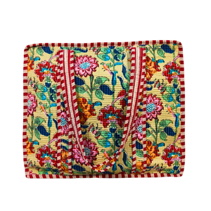 Grand sac fourre-tout floral imprimé bloc Boho Type de fermeture à glissière durable multicolore - Product Image 2