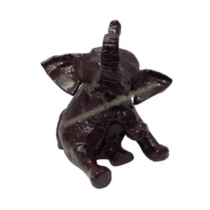 Statue d'éléphant brun créatif de vente directe avec le tronc augmenté pour la pièce maîtresse de Table de salon - Product Image 1