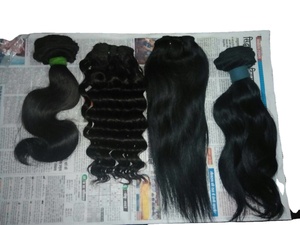 Extensions de cheveux humains naturels bruts non traités, magnifiques, brésiliens, cambodgiens, 24 pouces, ondulés naturels, en lots, fournisseur fabricant indien - Product Image 5
