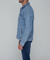 Veste en jean pour homme, denim vintage lavé, coupe classique élégante, design durable, idéale pour la mode décontractée, le streetwear et les voyages