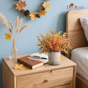 Set di 3 Piante Artificiali in Vaso di Eucalipto per Decorazioni Autunnali, Casa, Ufficio, Scrivania, Stile Rustico - Product Image 3