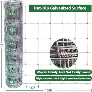 Recinzione per bestiame in filo zincato calibro 14, 3ft x 164ft, con rivestimento in zinco pesante, per allevamento di capre, cervi e suini - Product Image 3