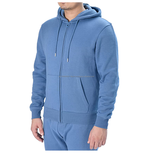 Veste à capuche imperméable à manches longues en coton polyester à fermeture éclair pour hommes, légère et brodée en technique bouffante - Product Image 2