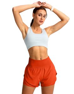 Pantalones cortos deportivos transpirables de secado rápido para mujer, pantalones cortos informales de cintura media para correr y gimnasio para mujer, precio barato al por mayor - Product Image 1