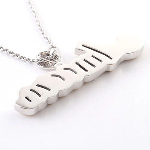 Pendentif personnalisé en argent sterling 925 plaqué or rose, forme cœur, moissanite taille brillant, style hip-hop, unisexe - Product Image 4