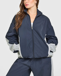 Zipper Panel Windbreaker Women's Set Side Pockets Water Resistant Oversize <b>Wind</b> <b>Breaker</b> Women's Tracksuit Lightweight Breathable - Product Image 1