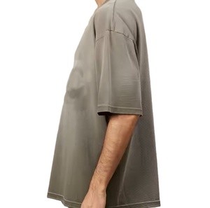 Camiseta de algodón puro de gran tamaño 100% para hombre, 400 GSM Camiseta estampada de peso pesado, hombro caído, estampado de la mejor calidad, peso de tela de 320 gramos - Product Image 3