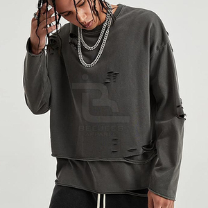 Nouveau design, prix raisonnable, service OEM, sweat-shirts décontractés pour hommes, vêtements décontractés respirants, sweat-shirts déchirés pour hommes - Product Image 5