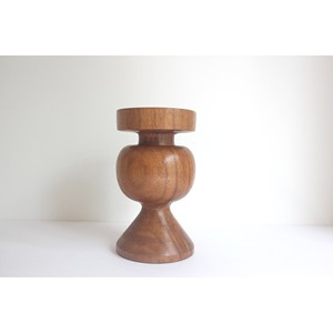 Portavelas de Madera de Teca al por Mayor |   Acabado en Nogal Hecho a Mano |   Moradabad, India - Product Image 1