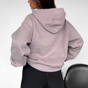 Sweat-shirt à capuche unisexe en molleton coupe droite, couleur unie, manches classiques, tricoté, streetwear d'hiver, avec poche, 370g - Product Image 4