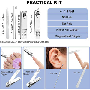Kit complet de manucure et pédicure pour hommes, femmes et usage familial, kit de manucure professionnel avec étui de rangement - Product Image 5