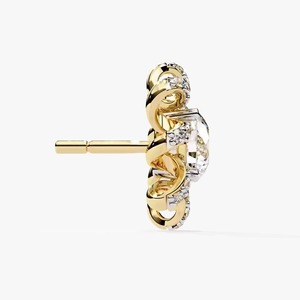 Flower Shape Round Diamond Drop <b>Earring</b> Premium Craftsmanship Real Look Fine Jewelry for Women Available For Sale - Product Image 4
