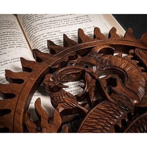 Handmade Decorative Dragon Wood Sculpture Premium Dragon Figurine Hand Carved Craft Wholesale Wooden Dragon Home Decoration - Product Image 1