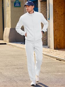 Ensemble de survêtement texturé pour hommes, veste à manches longues et pantalon de jogging, fournisseur en gros - Product Image 5
