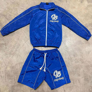 Custom Waterproof Nylon Jacket Shorts <b>Set</b> Windbreaker Tracksuit Short <b>Set</b> Summer Jacket <b>Joggers</b> Lightweight Hoodie Shorts <b>Set</b> - Product Image 3