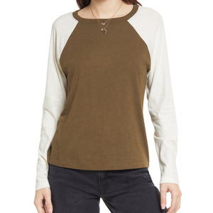 Women's Casual Slim Fit Breathable Eco-Friendly Silk Screen Printed T-Shirts All Seasons Multicolor Long <b>Raglan</b> Sleeves - Product Image 1